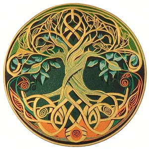 Celtic Tree of Life Back Patch – Embroider Decoration Applique, for Jackets and Backpacks (Large), 1 Pcs