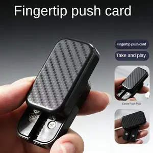 2Pcs Mechanical Sliding Card EDC Fidget Slider Rotating Push Card Slow Press Stress Relief Toy Plastic for Teens 12+ Black White Color