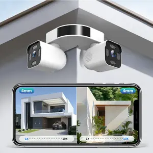 Dual Lens WiFi Outdoor Cameras For Home Security, 2.5K/5MP House Cameras With Audio And Video, PTZ Security Cameras Wireless Outdoor With Auto Tracking, Outdoor Camera Wired Support Color Night Vision