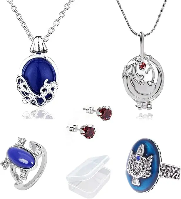 6 Pcs Vampire Vintage Jewellery Set Elena Gilbert Vervain Locket Pendant Necklace Katherine Earrings Stefan Ring Jewelry Sets
