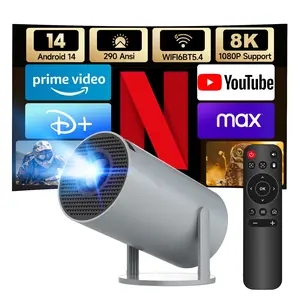 290ANSI HY300Pro+ Projector with 8K Decode Auto Keystone Correction Dual-Band WiFi6 & Bluetooth5.4 Android 14 1280x720P for Home Cinema Portable Movie Theater Gift - Audio 4K/1080P Support