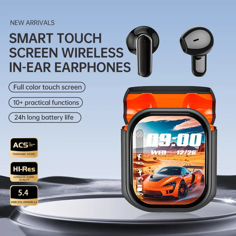 Hi-Fi Bluetooth 6.0 Noise-Canceling Electronic Headphones - TWS Wireless IPX5 Waterproof Headphones, Gaming Headsets, Sweatproof Smart Earbuds with Custom Wallpaper (3rd Party App), Remote Photography, Cable-Free Design for Everyday Calls, Headphone, In E