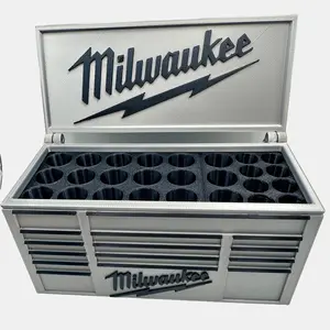 Milwaukee 3D Printed Tool Box Pen & Pencil Holder Multifunctional Stationery Organizer Unique Fun Design Enhances Your Workspace Desk Accessory
