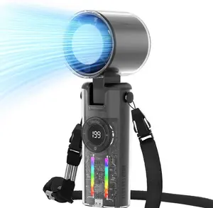 AGECAEPU Portable Handheld Turbo Fan, USB-C Rechargeable with LED Display/135Â° Foldable/199 Speed, 5 IN 1 High Speed Hand Fan for Summer, Concerts & Outdoor Use Handheld Cooling Fan Turbo