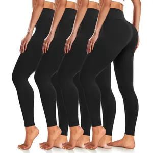 4 Pack Leggings for Women yoga pants for women  Butt Lift High Waisted Tummy Control No See-Through Yoga Pants Workout Running Leggings Gym Sportswear Bottoms Gym Tights Clothes Gym Outfits Fitness Seamless Casual Comfy Sporty