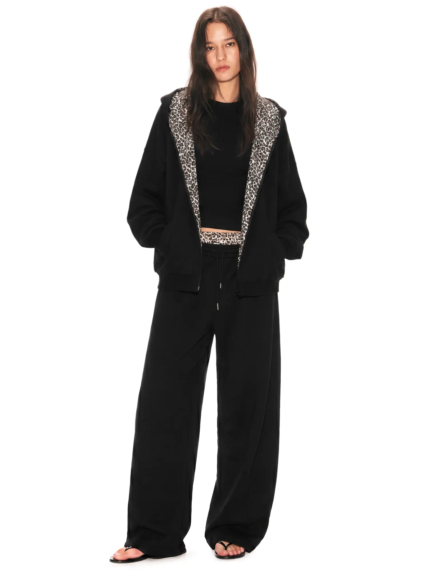 FDR Leopard Print Sweatshirt for Men & Women | Oversized Slightly Cropped Zip Up Hoodie Soft Fleece Top | Vintage Y2K Streetwear Top Unisex Casual Long Sleeve