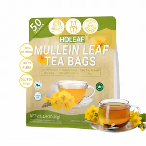Mullein Tea Bags - Organic Mullein Leaf Tea for Lungs Cleanse and Respiratory Support, Caffeine Free - 50 Tea Bags