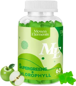 Chlorophyll Gummies Essential Vitamins and Minerals - Plant-Based,Gluten Free & Gelatin Free Natural Antioxidant, Energy Boost, Immune Support, 60 Vegan Organic Gummies (60 Count Pack of 1)