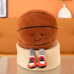 Cute Football Plush Toy Statue, Soft Filled Sports Ball, Creative Soccer Doll, Kids Christmas Gift, Boys Fun Birthday Present