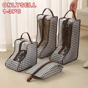 Multi-Functional Fabric Boot Storage Bag with Handle: Transparent, Dustproof and Shoe Protector Suitable for Tall Boots and Short Boots - Lightweight Design, Hanging Shoe Organizers, Shoes Bag