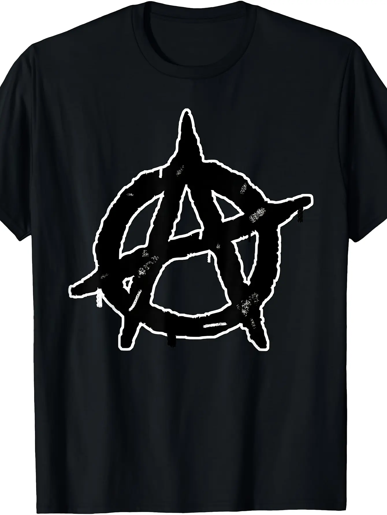 Anarchy Anarchist Symbol - Distressed Rebel Grunge T-Shirt T-Shirt Same Style for Men and Women 2026 Summer Short-sleeved Printed T-shirt 180G