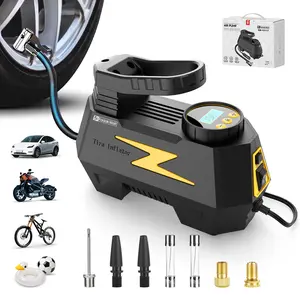 Fadakwalt Tire Inflator Portable Air Compressor DC 12V LED Display 150PSI Gauge for Car Tires Motorcycles Bikes Balls Safe Reliable Compact Design