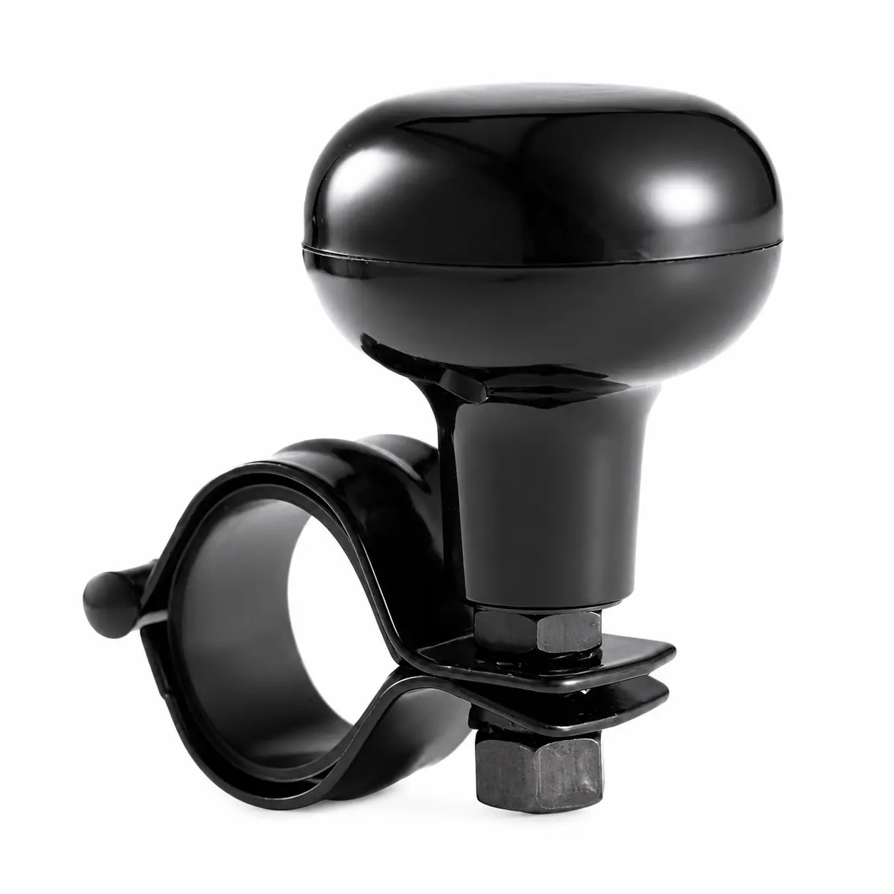Black Steering Wheel Spinner Knob, Universal Steering Wheel Assist Ball with Clamp, One-Hand Steering Wheel Accessory for Cars, Trucks, SUVs