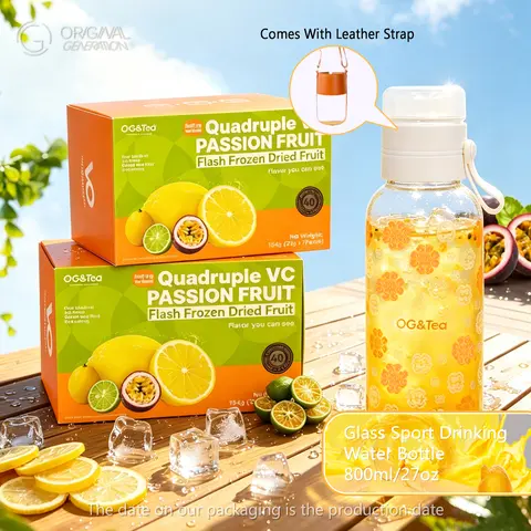 Live Special BOGO Caffeine Free 2.0 Version Passion Fruit Cocktail Tea Lemon Kumquat Tea 154g (22g*7packs)  With Freeze Dried Lemon Passion Fruit And Kumquat