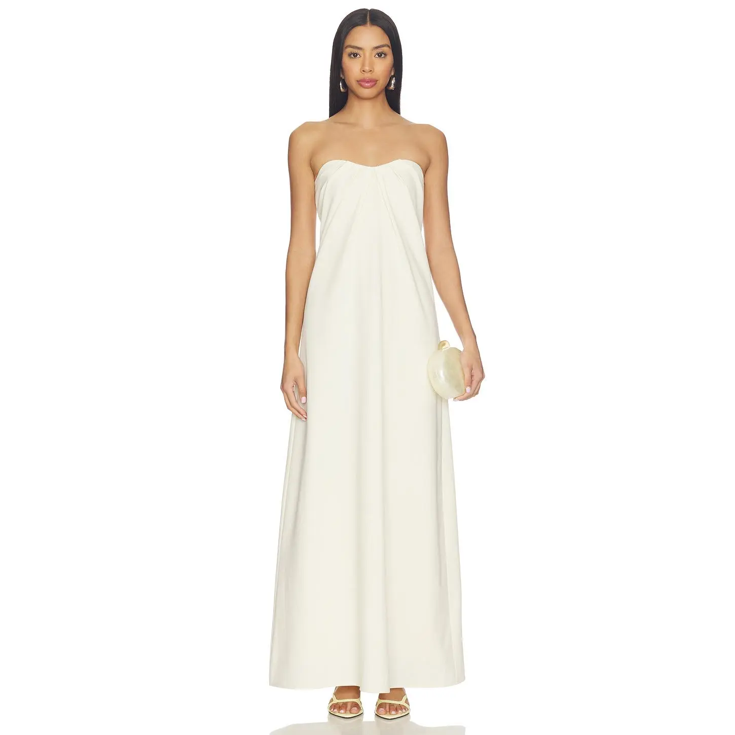 ALL THE WAYS Libertee Strapless Maxi Dress in Ivory