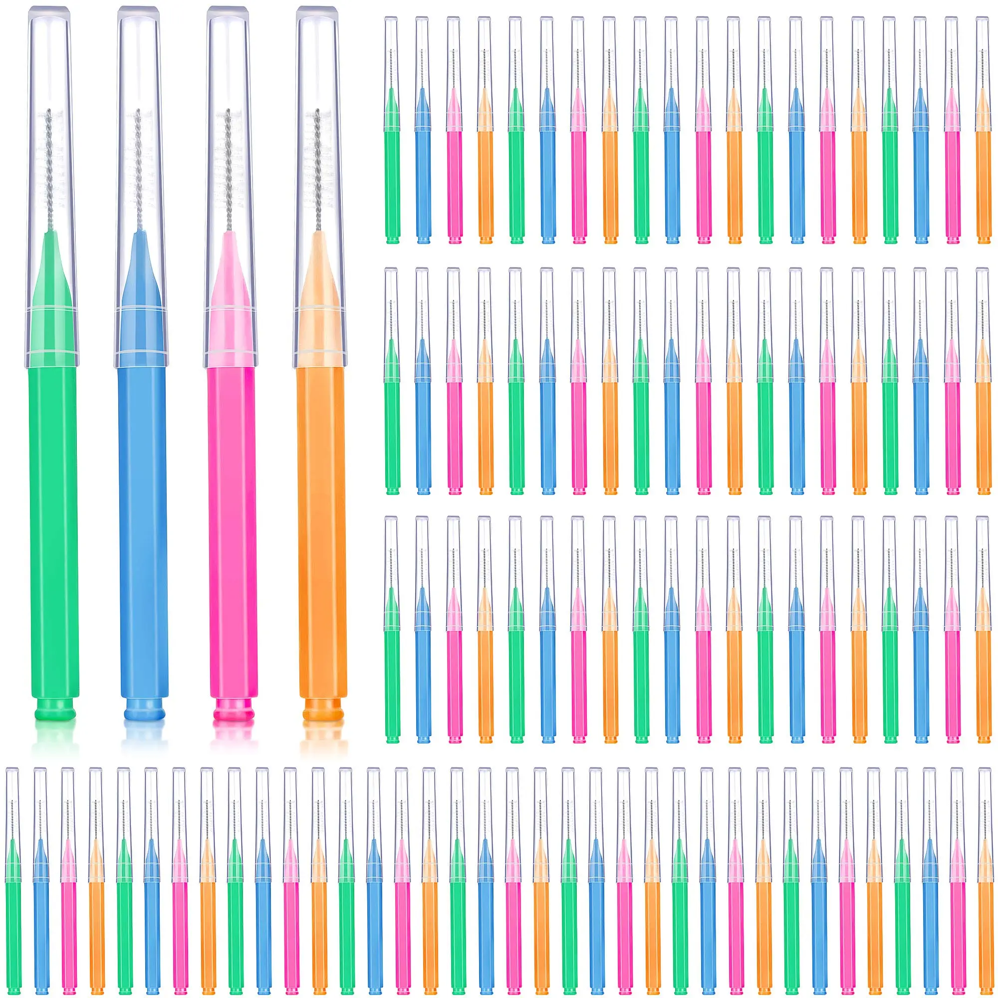 Deep Cleansing Flosser Picks for Oral Hygiene - Toothpick Cleaners for Braces & Dental Care, Sizes Vary, Dental Floss, Lightweight, Colorful, 100-Piece, Home/Travel