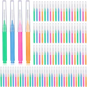 100-Piece Interdental Brush for Oral Hygiene Bright Colors Multiple Sizes Dental Tooth Flossing Toothpick Cleaners for Home Office Travel