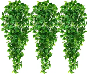 3pcs Artificial Hanging Plants, 3.6ft Fake Ivy Vine for Wall House Room Indoor Outdoor Decoration (No Baskets)