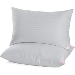 Bed Pillows for Sleeping 2 Pack  Size,Pillows for Side and  Sleepers,Super Soft Down Alternative Microfiber Filled Pillows,20 x 30 Inches,Grey