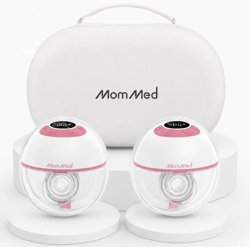 MomMed  M21 Luma Built-In Night Light Breastfeeding Pump, Upgraded Hands-Free Wearable Breast Pump, 150ml Nursing Cup With 17/19/21/24mm Flange Insert, 4 Modes & 12 Suction Levels,  27mm Portable Electric Pump