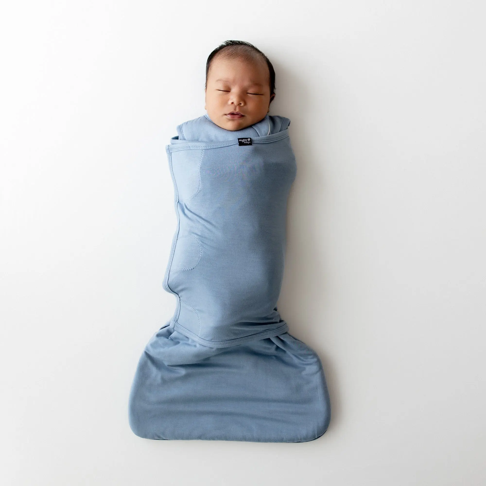 Kyte Baby Newborn-Infant Bamboo Rayon Sleep Bag Swaddler, Slate 1.0, Double Zipper, Velcro Wrap