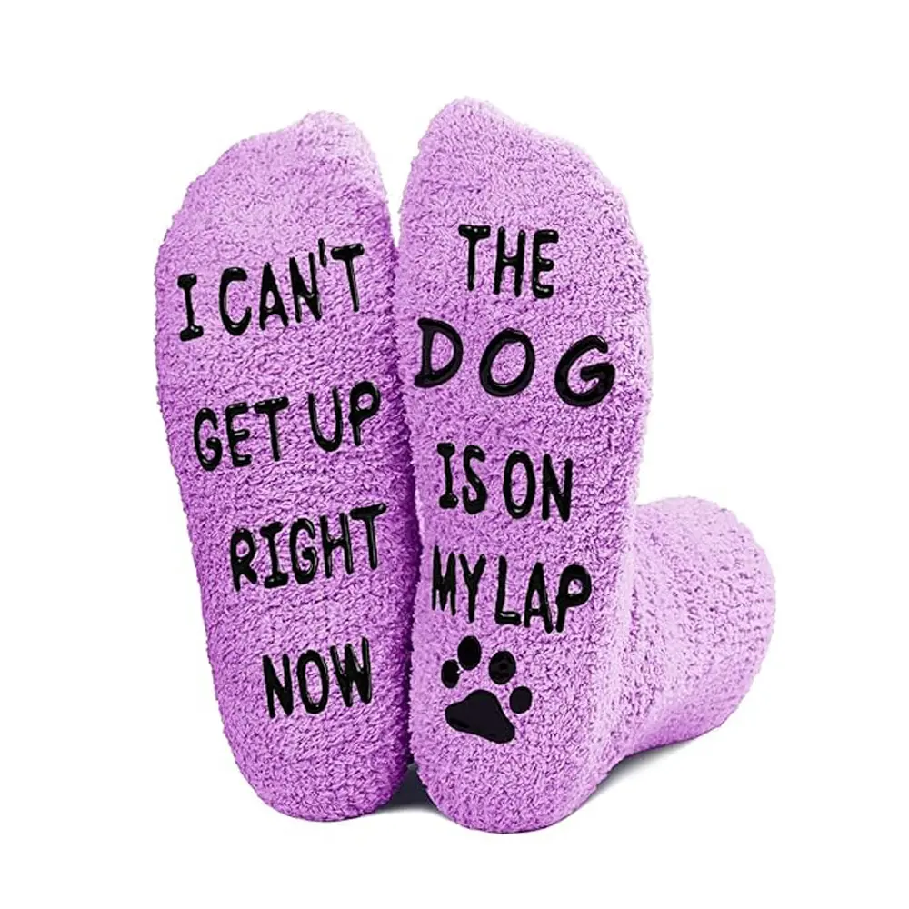 Women's Christmas Gift Socks, Fun Plush Soft Slippers & Socks for Mom Grandma Teacher Wife Dog Lovers Paw, Perfect Birthday Mother's Day Present, Footwear