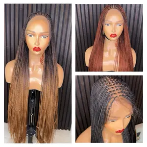 Bone straight knotless braided wig fullace 40 inches