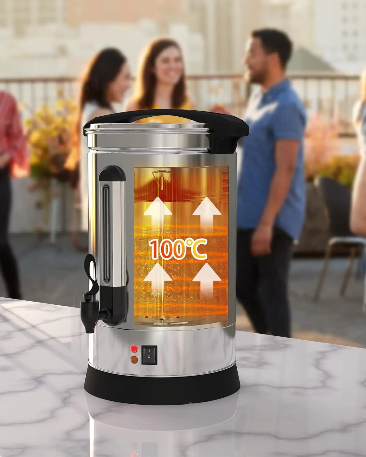 18L Food Grade Stainless Steel Sturdy Heavy-Duty Commercial Coffee & Tea Machine, 120-Cup Fast Brew Serving Dispenser, Ideal for Church Gatherings, Meeting Rooms, Coffee Maker Machine, Large Coffee Pot Brewing Units
