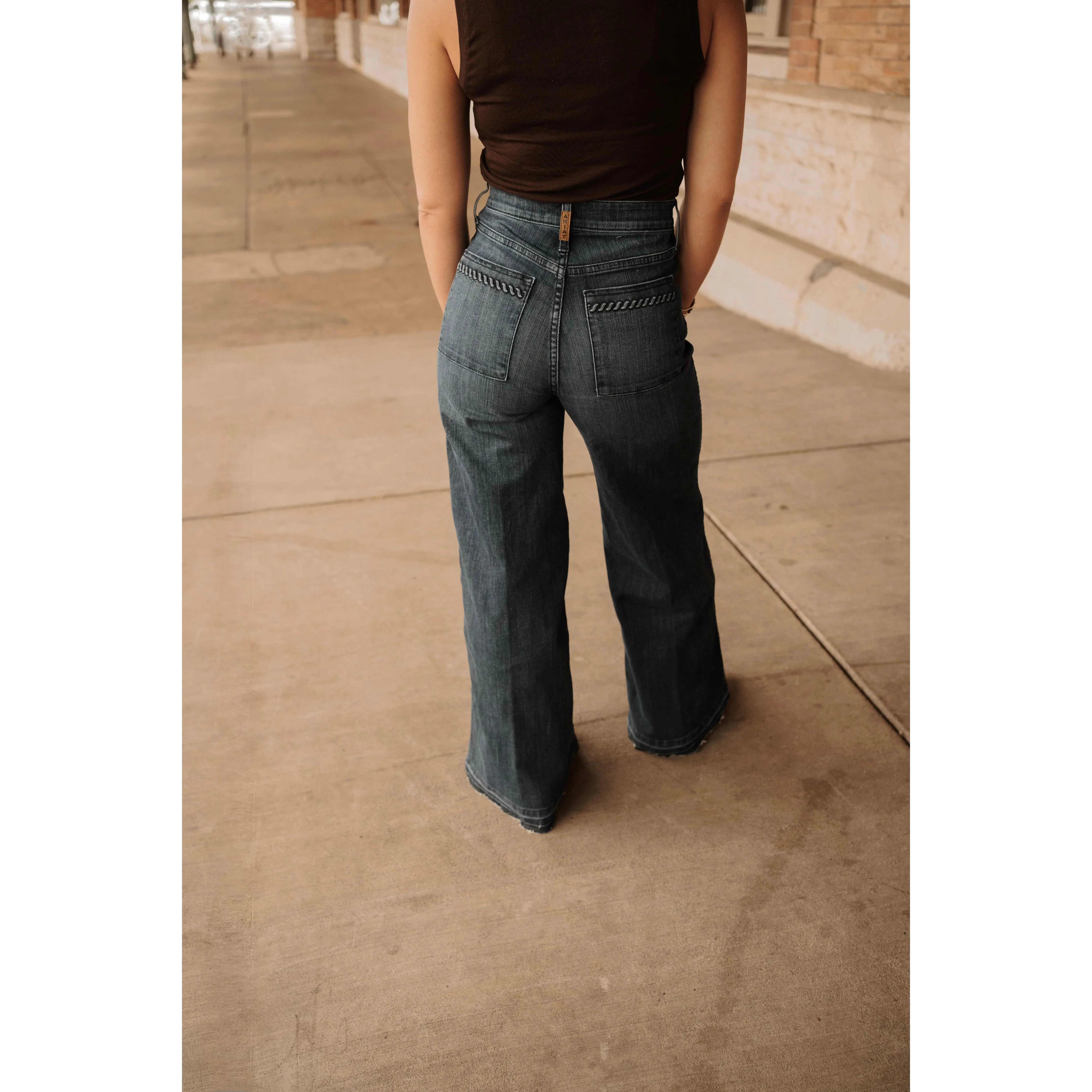Ariat Women's Jill Ultra High Rise Wide Leg Trouser Jeans, Comfy Stretch Cotton Denim Western Style Bottoms, Women's Clothes, Fitted, Western Clothes, High Waist, Cowgirl Stuff, Elastane, Cotton Blend, Pants, Multi-Size, Casual, Spandex, Country Clothing