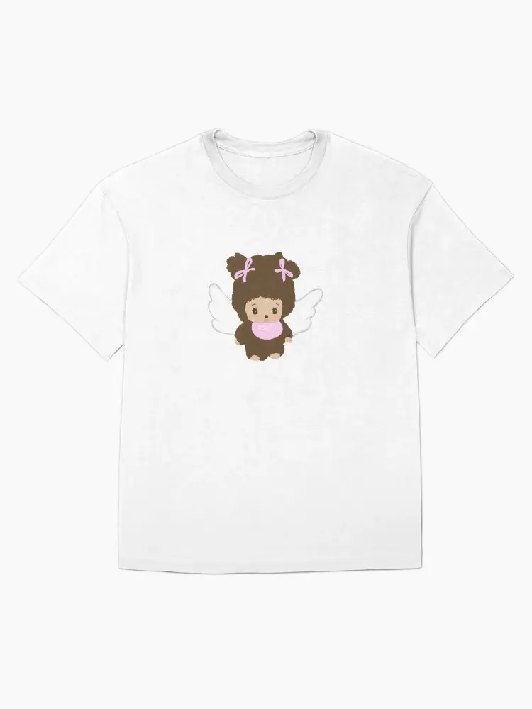 Angel Monchhichi Bebechhichi T-Shirt, Meme T Shirt, Pet Lovers T- Shirt, Pet Photo Shirt, Gift for Mother, Girlfriend, Pet Lovers, Graphic T-Shirt, Gildan 5000 Tee