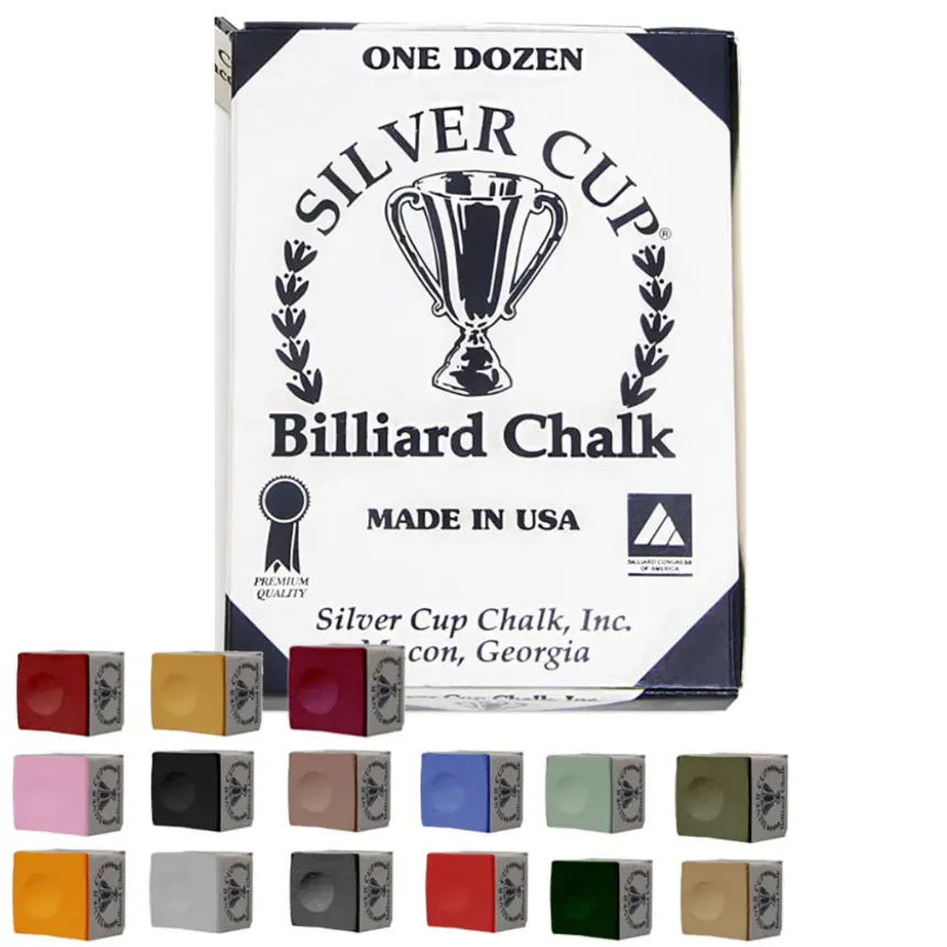 Silver Cup Billiard Chalk, 12-Piece Box (1 Dozen), One Dozen