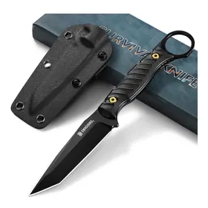 DRGSKL Versatile Fruit Knife - Full Tang Companion Knife for Camping Knives with Sheath, Black Knives Forged from a Single Piece of D2 Steel, Ideal Gift for Men