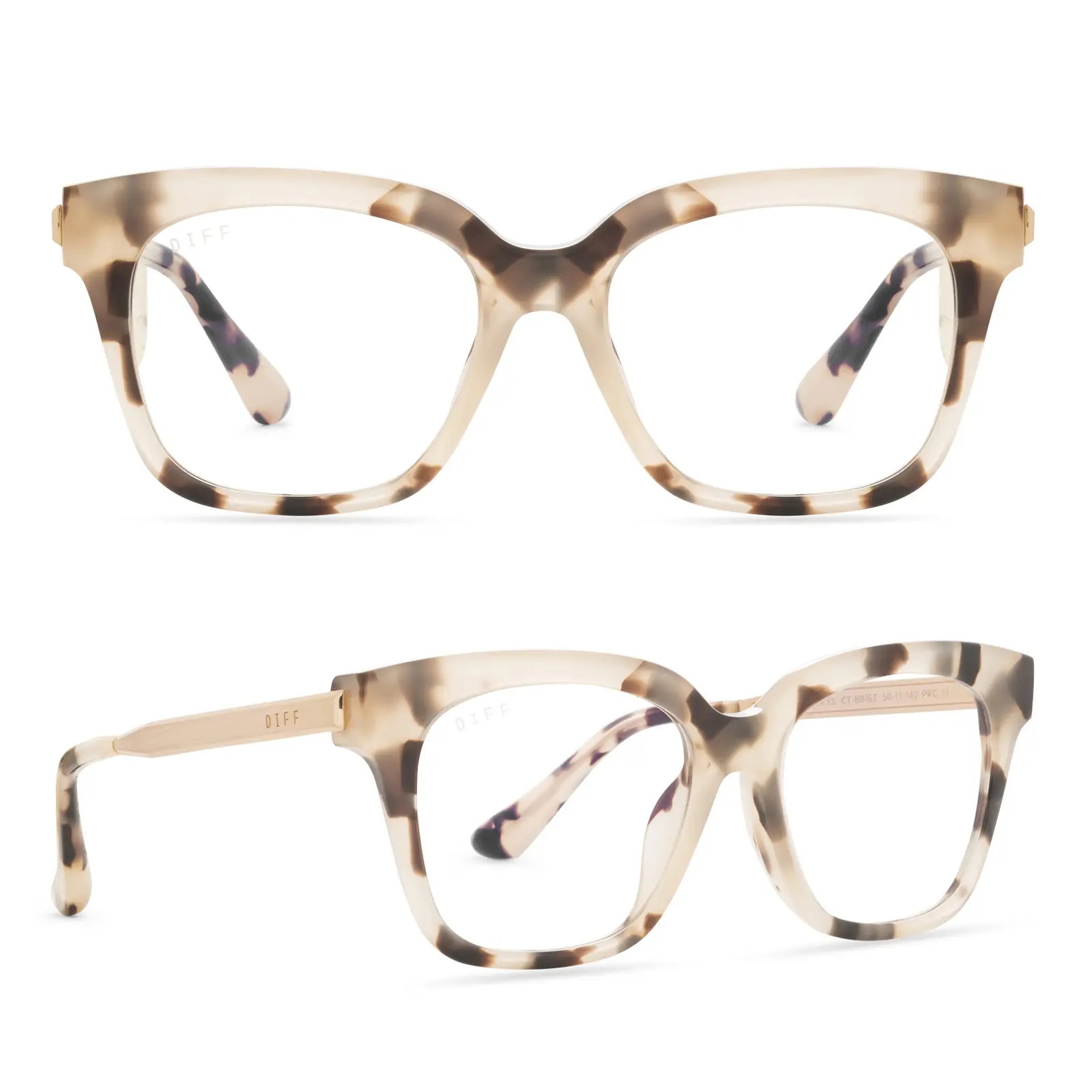 DIFF Bella xs Cream Tortoise Womens Blue Light Glasses - Bold Fashionable Computer Glasses DIFF Bella xs Cream Tortoise Womens Blue Light Glasses - Bold Fashionable Computer Glasses