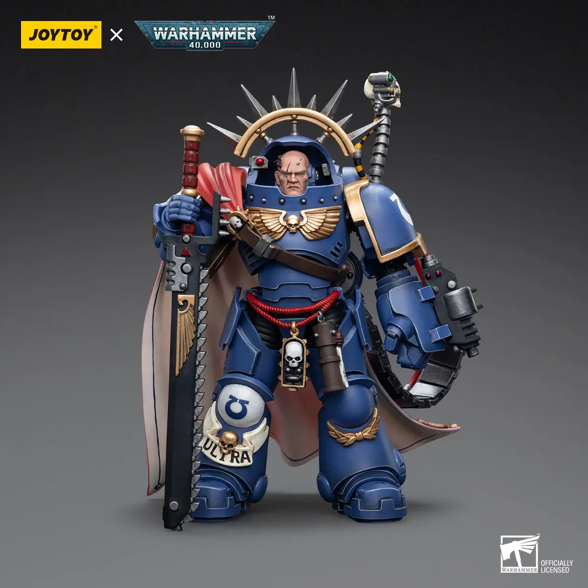 JOYTOY Warhammer 40k 1/18 Action Figures Anime Ultramarines Captain in Gravis Armour