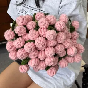 Finished Pink Rose Bouquet Blanket, Handmade Crochet Pink Rose Blanket, Soft Knitted Flower Throw, Romantic Gift for Birthday, Wedding, Valentine’s Day, Mother’s Day, Christmas for Mom, Girls and Sisters