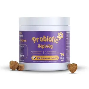 HAPWAG Dog 8-in-1 Multivitamin Soft Chews - Probiotics Gut Digestive & Immune Support | Chicken Flavored