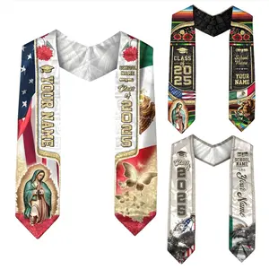 Personalized Mexico Graduation Sash 2025, Mexican American Flag Graduation Stoles, Congratulation Sash Gifts for Graduation 2025 Day