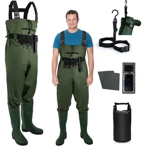 2-Ply Nylon/PVC  Fishing Waders for Men Women, Chest Waders with Boots,  Top Pocket, Fishing  Wader