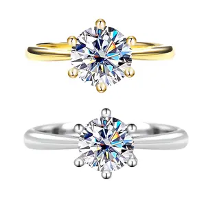 Synthetic Moissanite Promise Ring D Color VVS1 Hypoallergenic Engagement Ring for Women 1-3ct Gift for Girlfriend Mum
