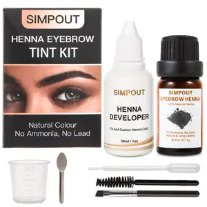 Simpout Henna Brow Tint Kit，New Eyebrows for girl,  Spot Color Henna Powder with Developer Kit, 100% Natural Root Touch Up, Professional Mehendi Brow Tint Kit for Salon & Home DIY, Plant-based, Vegan, Cruelty-free Makeup Springtok Outdoorfun Cosmetic