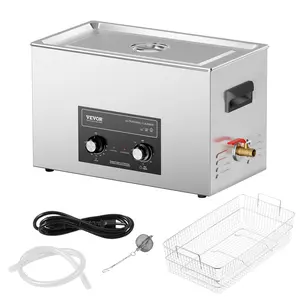 VEVOR Ultrasonic Cleaner with Heater Timer & Basket, Max. 30L Professional Digital Sonic Cavitation Machine, 360W Cleaning Machine for Lab Tools, Metal Parts, Carburetor, Brass, Auto Parts