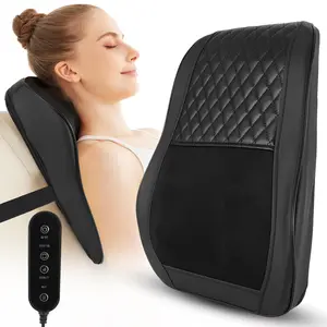 Back Massager with Heat Cordless 3D Kneading Massage Pillow for Neck Shoulder Leg Pain Relief Deep Tissue Shiatsu Technique Relaxation Aid Gift for Women Men Dad Black