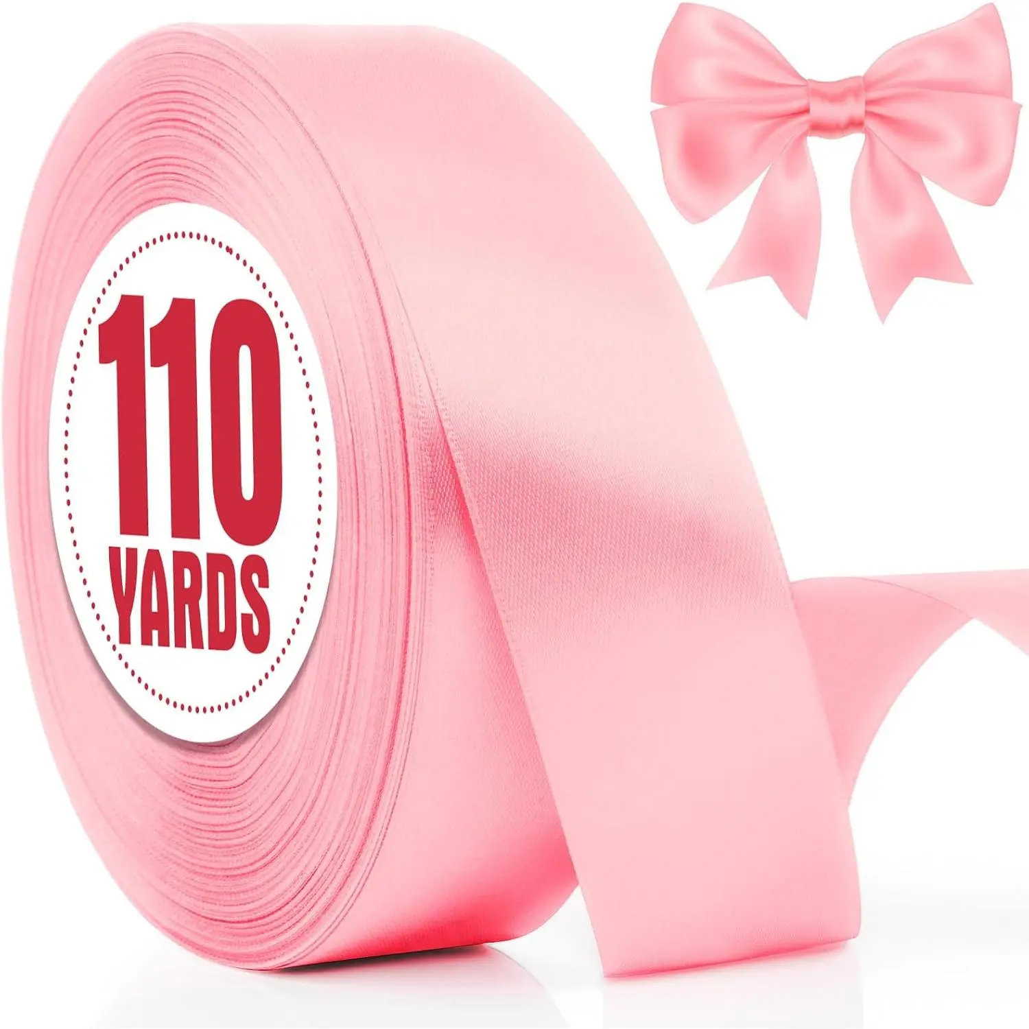 110 Yards Ribbon,1 1/2 Inch  Satin Ribbon for Flower Bouquet,  Wrapping, Ribbons for Crafts, Hair Bows Making, Wedding Party Decoration, Sewing, Invitation Cards, Christmas, Wreath