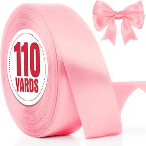 110 Yards Ribbon,1 1/2 Inch  Satin Ribbon for Flower Bouquet,  Wrapping, Ribbons for Crafts, Hair Bows Making, Wedding Party Decoration, Sewing, Invitation Cards, Christmas, Wreath