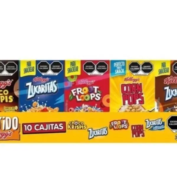 Kelloggs Surtido 10 Cajitas Choco krispis, zucaritas, Froot Loops, Corn Pops, Zucaritas Chocolate