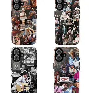 George Strait Phone Case, Collage Art Design, Pure Country Music Fan Gift, For iPhone 17 16 15 14 13 12 11, Samsung S21–S25 Ultra R
