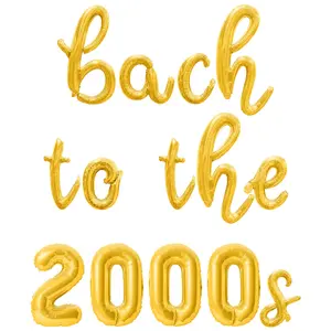 Cursive Script Letter Balloons - BACH TO THE 2000S 16" Inch Alphabet Letters Foil Mylar Balloon Bachelorette Party Banner
