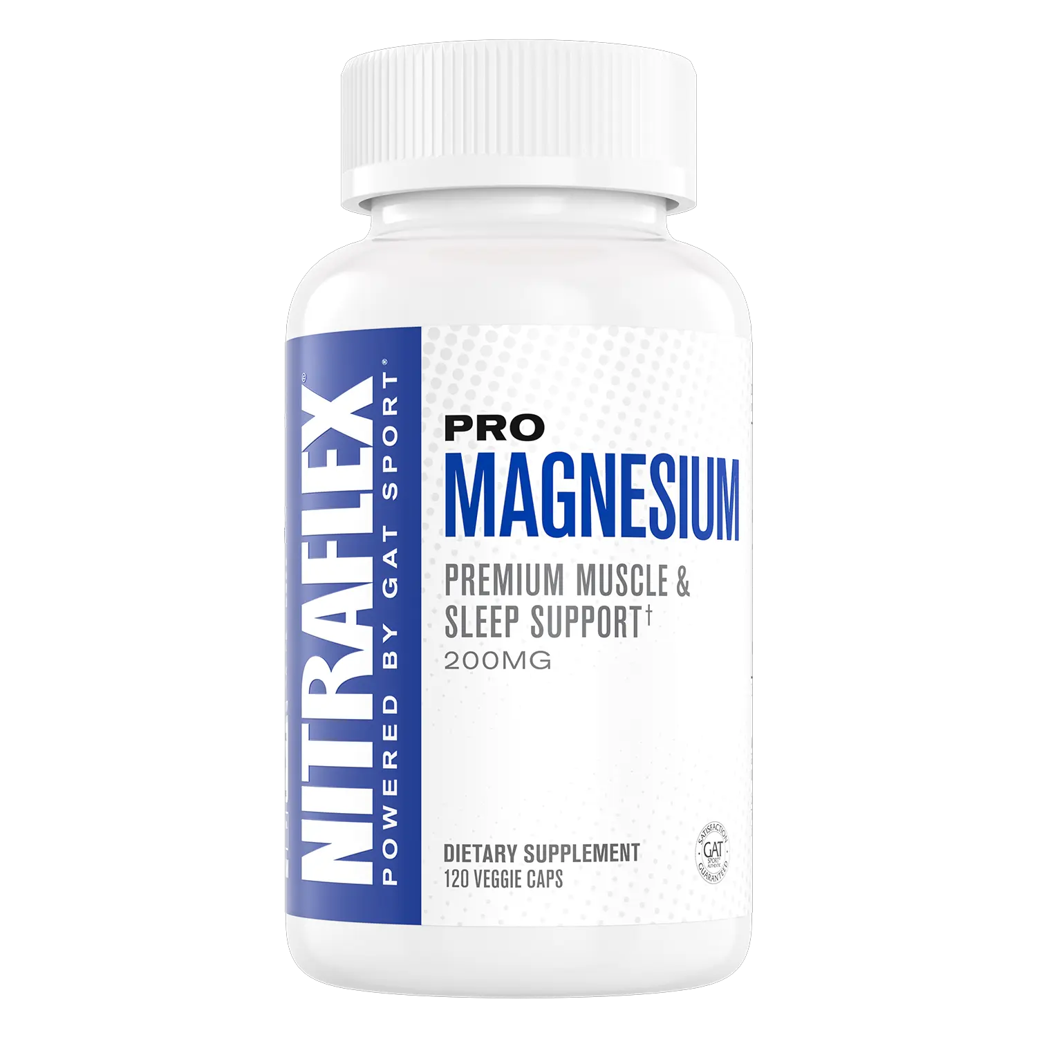 GAT SPORT Nitraflex Pro Magnesium 200mg - Premium Muscle & Sleep Support with Vitamin D3 & B6 - 120 Veggie Capsules
