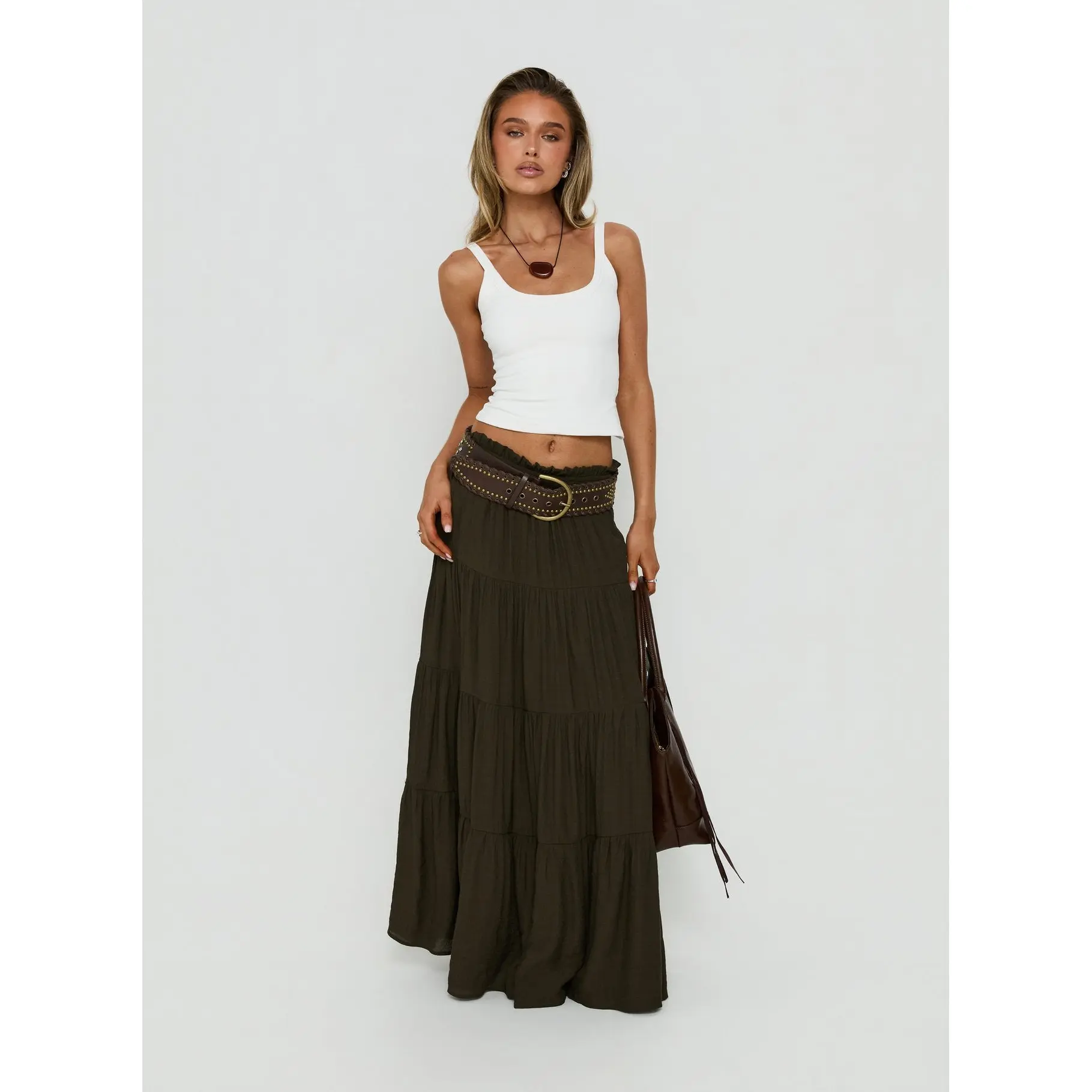 Mya Maxi Skirt Chocolate