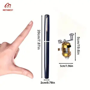 METABEST 2 Set Premium Aluminum Alloy Pocket-Sized Pen Style Fishing Rod - Compact, Portable, and Ultra-Lightweight for Ice Raft, Bridge, and Travel Fishing - Perfect Gift for Fishing Enthusiasts and Beginners